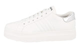 Prada Women's White Leather Macro Sneaker 1E536L