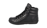 Prada Boy's Black Leather High-Top Sneaker 0T0631