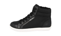 Prada Boy's Black Leather High-Top Sneaker 0T0631