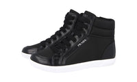 Prada Boy's Black Leather High-Top Sneaker 0T0631