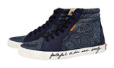 Etro Men's Blue Leather High-Top Sneaker 12140