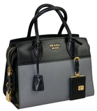 Prada Women's 1BA045 Grey Saffiano Leather Leather Shoulder Bag