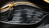 Prada Women's Grey High-Quality Saffiano Leather Esplanade Shoulder Bag 1BA045