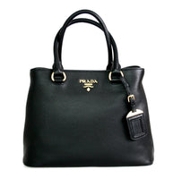 Prada Women's Black Leather Shoulder Bag 1BA058