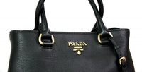 Prada Women's Black Leather Shoulder Bag 1BA058