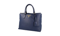 Prada Women's Blue Leather Shoulder Bag 1BA063
