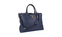Prada Women's Blue Leather Shoulder Bag 1BA063