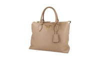Prada Women's Beige Leather Shoulder Bag 1BA063