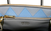 Prada Women's Grey High-Quality Saffiano Leather Paradigme Shoulder Bag 1BA103