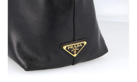 Prada Women's Black Leather Shoulder Bag 1BA104