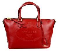Prada Women's Red Leather Shoulder Bag 1BA104