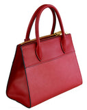 Prada Women's Red Saffiano Leather Paradigme Shoulder Bag 1BA116