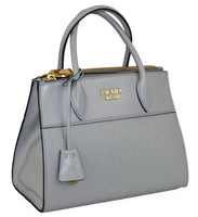 Prada Women's 1BA116 Grey High-Quality Saffiano Leather Leather Folder Bag