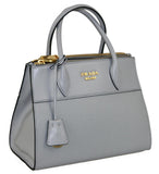 Prada Women's 1BA116 Grey High-Quality Saffiano Leather Leather Folder Bag