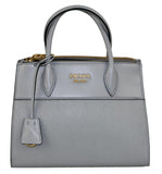 Prada Women's Grey High-Quality Saffiano Leather Paradigme Folder Bag 1BA116