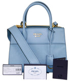 Prada Women's Blue High-Quality Saffiano Leather Paradigme Folder Bag 1BA116