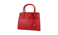 Prada Women's Red High-Quality Saffiano Leather Esplanade Shoulder Bag 1BA116