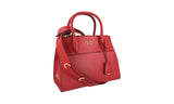 Prada Women's Red High-Quality Saffiano Leather Esplanade Shoulder Bag 1BA116