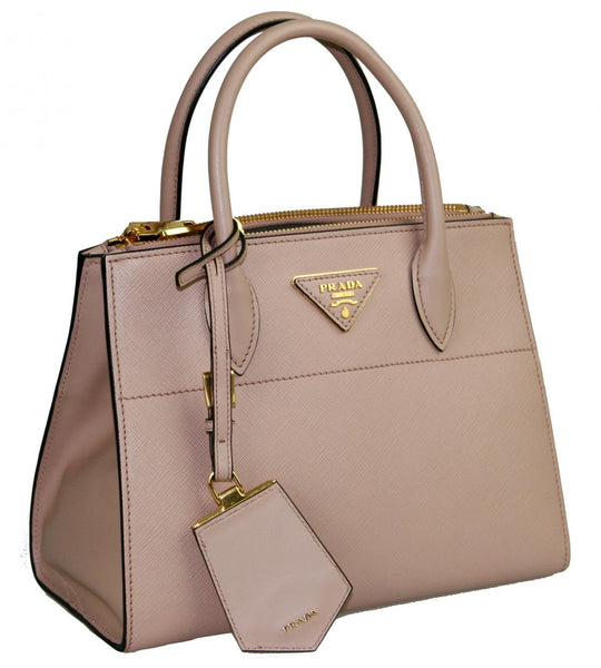 Prada Women's 1BA116 Beige Saffiano Leather Leather Shoulder Bag
