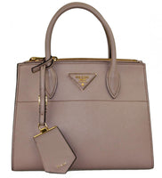Prada Women's Beige High-Quality Saffiano Leather Paradigme Shoulder Bag 1BA116