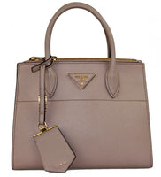 Prada Women's Beige Saffiano Leather Paradigme Shoulder Bag 1BA116
