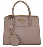 Prada Women's Beige Saffiano Leather Paradigme Shoulder Bag 1BA116