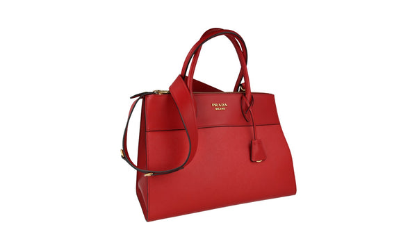 Prada Women's 1BA130 Red Saffiano Leather Leather Shoulder Bag