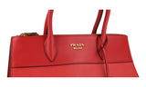 Prada Women's Red Saffiano Leather Paradigme Esplanade Shoulder Bag 1BA130