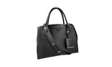 Prada Women's Black Saffiano Leather Monochrome Shoulder Bag 1BA155