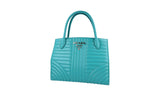 Prada Women's Turquoise Leather Diagramme Shoulder Bag 1BA156