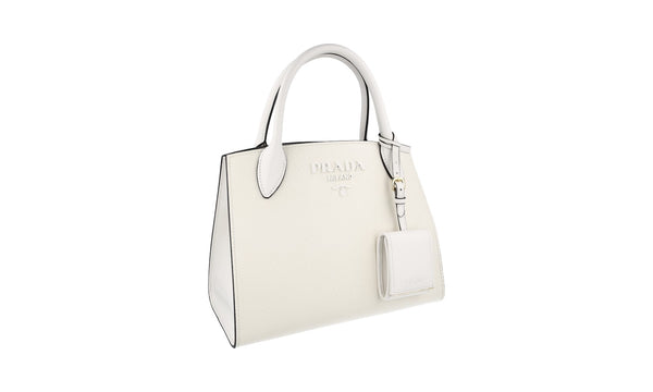 Prada Women's 1BA156 White Saffiano Leather Leather Shoulder Bag