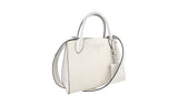 Prada Women's White High-Quality Saffiano Leather Monochrome Shoulder Bag 1BA156