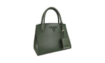 Prada Women's 1BA156 Green High-Quality Saffiano Leather Leather Shoulder Bag