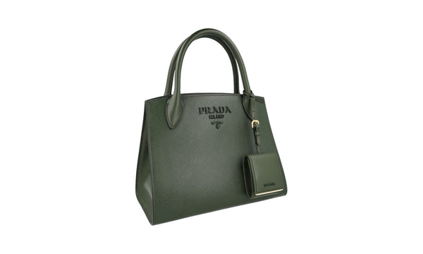 Prada Women's 1BA156 Green Saffiano Leather Leather Shoulder Bag