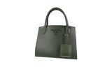Prada Women's Green Saffiano Leather Monochrome Shoulder Bag 1BA156