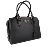 Prada Women's Black Saffiano Leather Kristen Shoulder Bag 1BA164