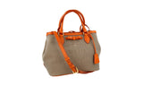 Prada Women's Beige Logo Jacquard Canvas Shoulder Bag 1BA172