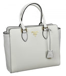Prada Women's 1BA189 White Saffiano Leather Leather Shoulder Bag