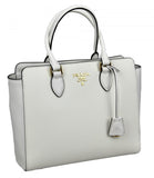 Prada Women's 1BA189 White High-Quality Saffiano Leather Leather Shoulder Bag