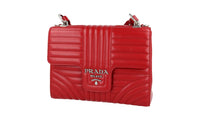 Prada Women's Red Leather Diagramme Shoulder Bag 1BA196