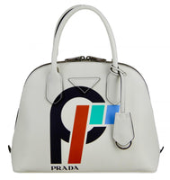 Prada Women's White Leather Promenade Shoulder Bag 1BA200