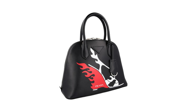 Prada Women's 1BA200 Black Leather Shoulder Bag