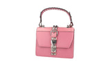 Prada Women's Pink Leather Elektra Croc Shoulder Bag 1BA203