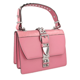Prada Women's Pink Leather Elektra Croc Shoulder Bag 1BA203