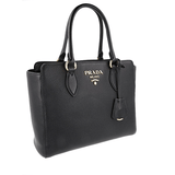 Prada Women's Black Leather Shoulder Bag 1BA205