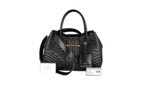 Prada Women's Black Leather Diagramme Shoulder Bag 1BA224
