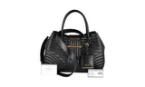 Prada Women's Black Leather Diagramme Shoulder Bag 1BA224
