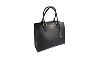 Prada Women's 1BA227 Black Leather Shoulder Bag