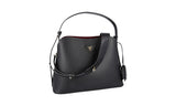 Prada Women's Black Saffiano Leather Matinee Shoulder Bag 1BA251