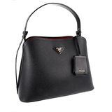 Prada Women's Black Saffiano Leather Matinee Shoulder Bag 1BA251
